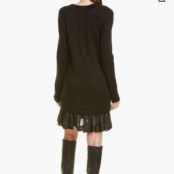 Halston Heritage wool/silk sweater dress with ruffle trim, XS - Picture 2 of 12